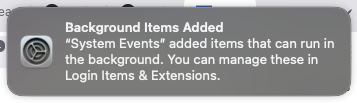 System events notification