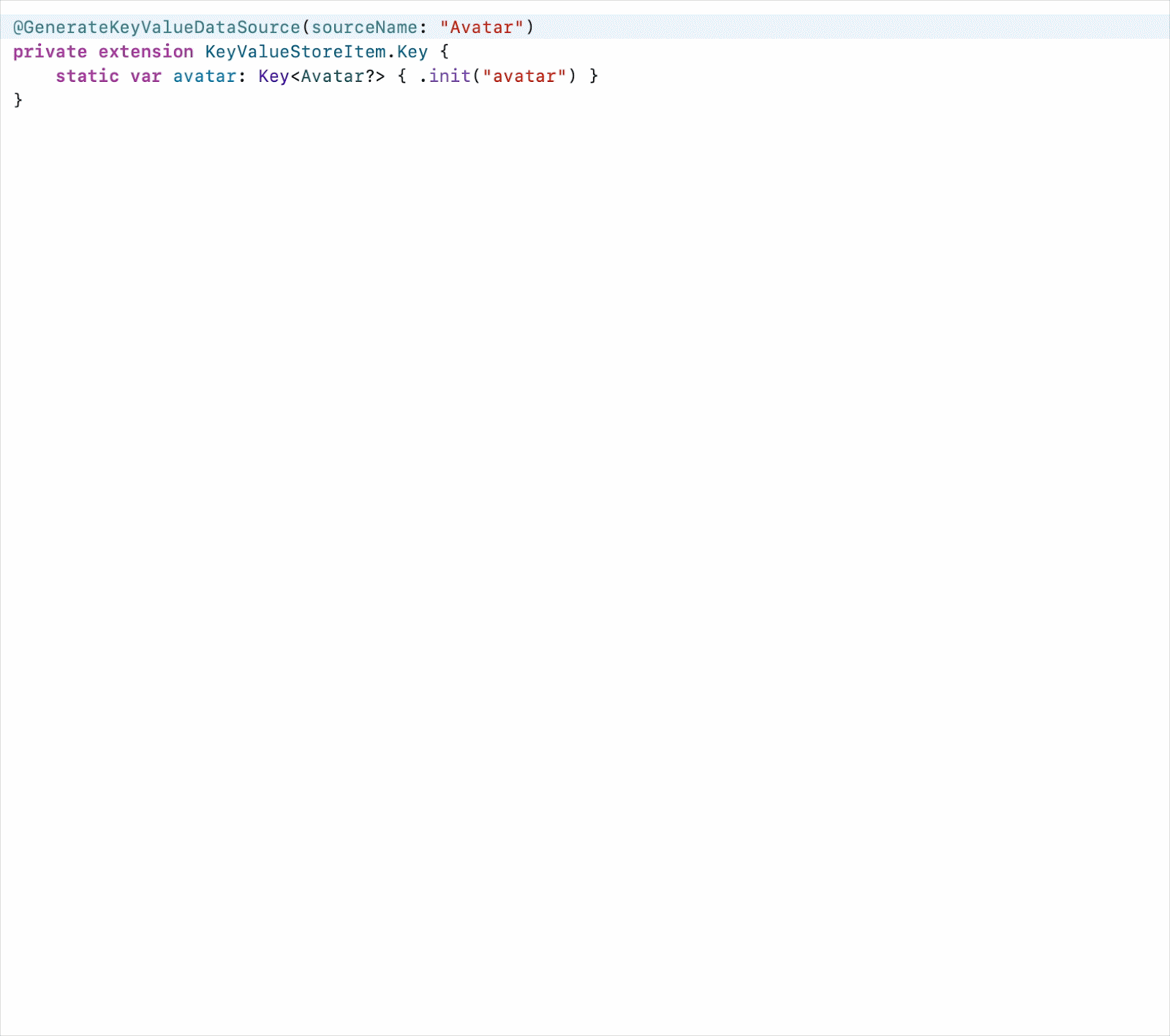 Our code with KeyValueDataSource implementation.