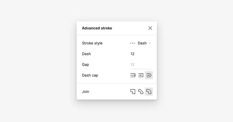 Figma UI in which the stroke is applied to the text.