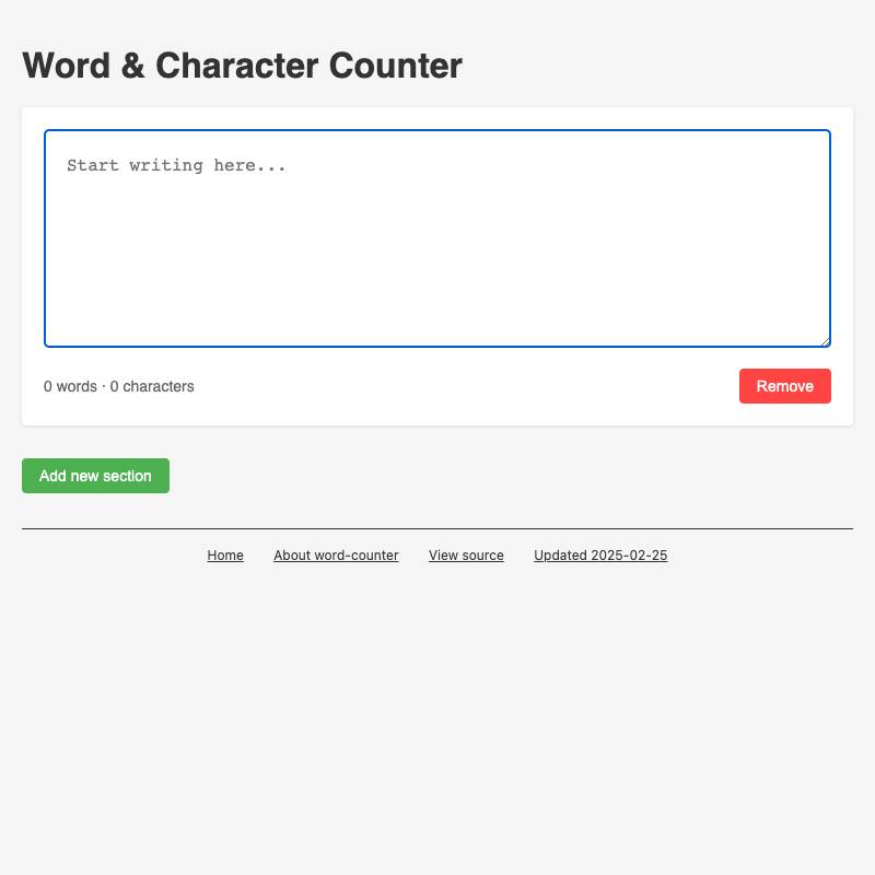 screenshot of word-counter