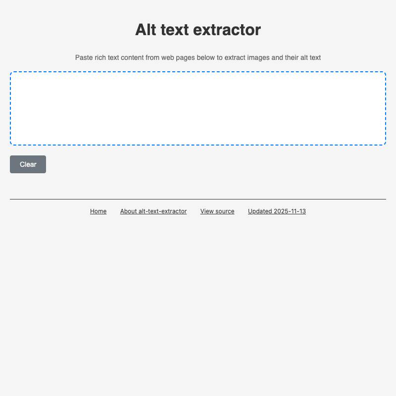 screenshot of alt-text-extractor