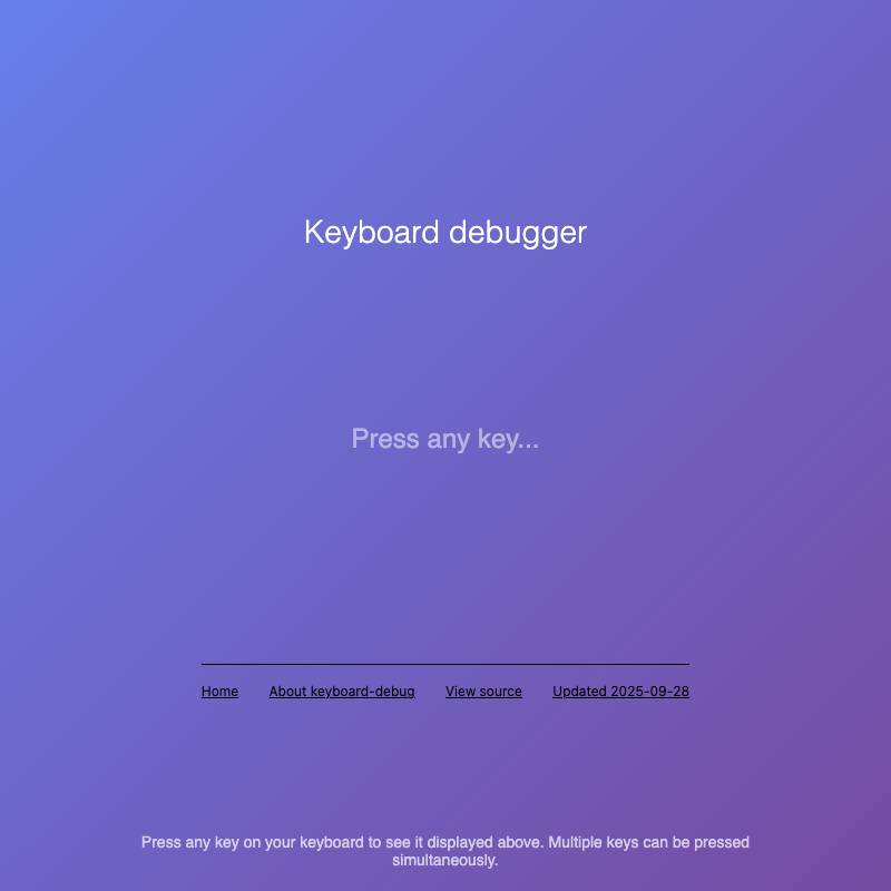 screenshot of keyboard-debug