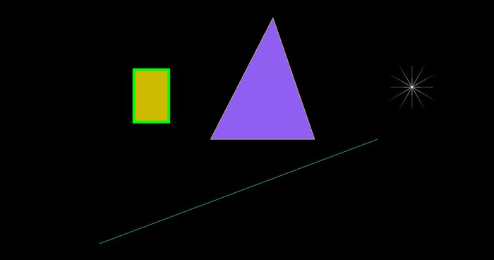 Examples of shapes in Pixi.js