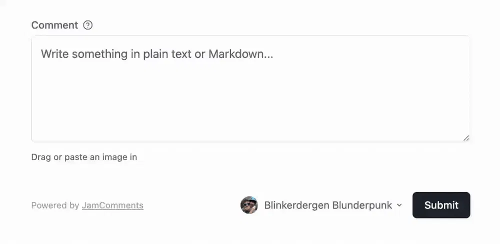 pasting image into comment box