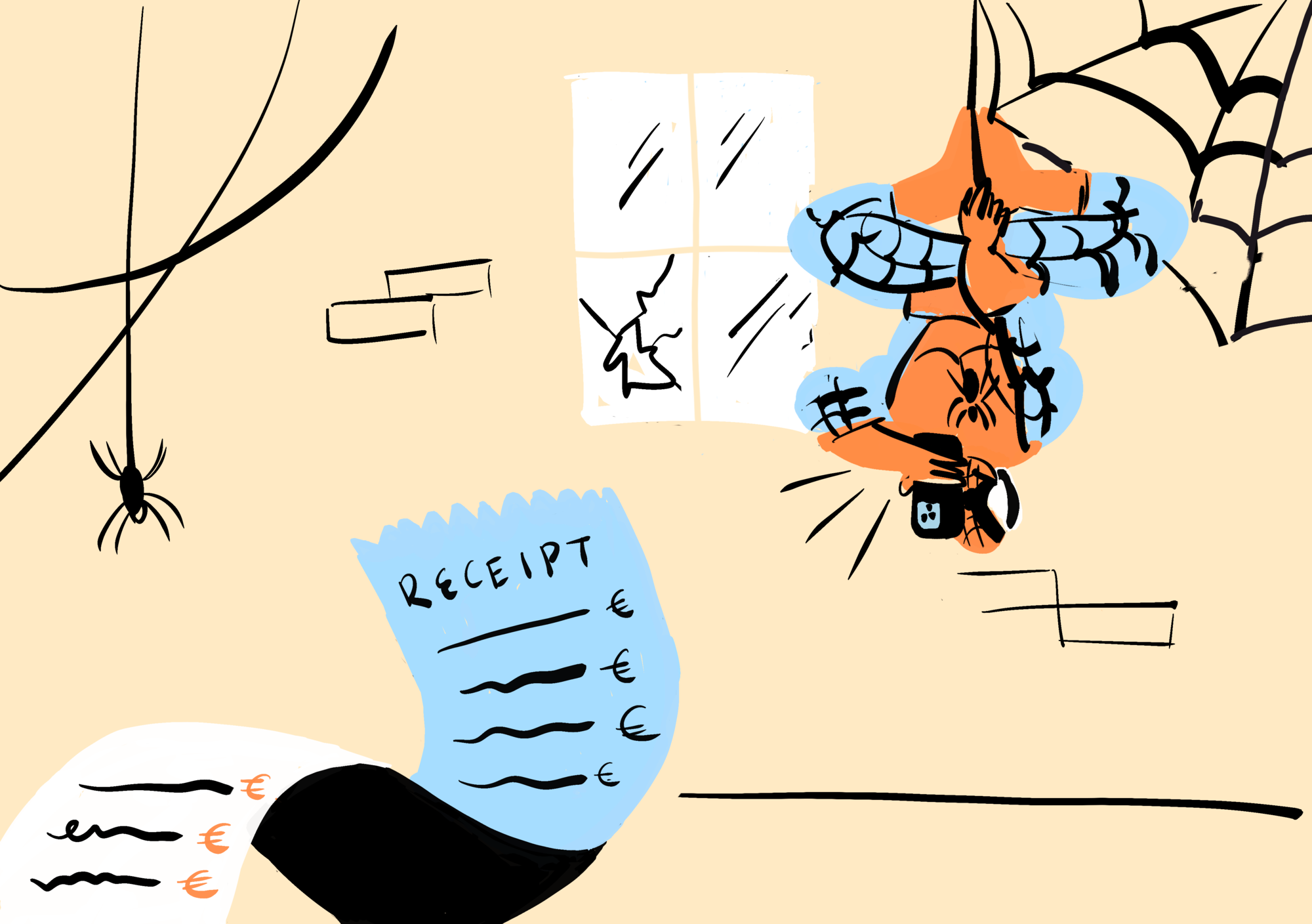 Spirdeman scanning a document upside down