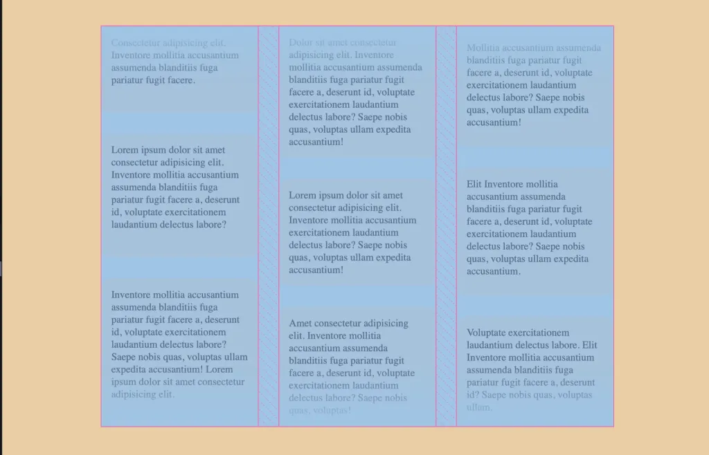 Highlighting the vertical space between the parent container and its child elements.