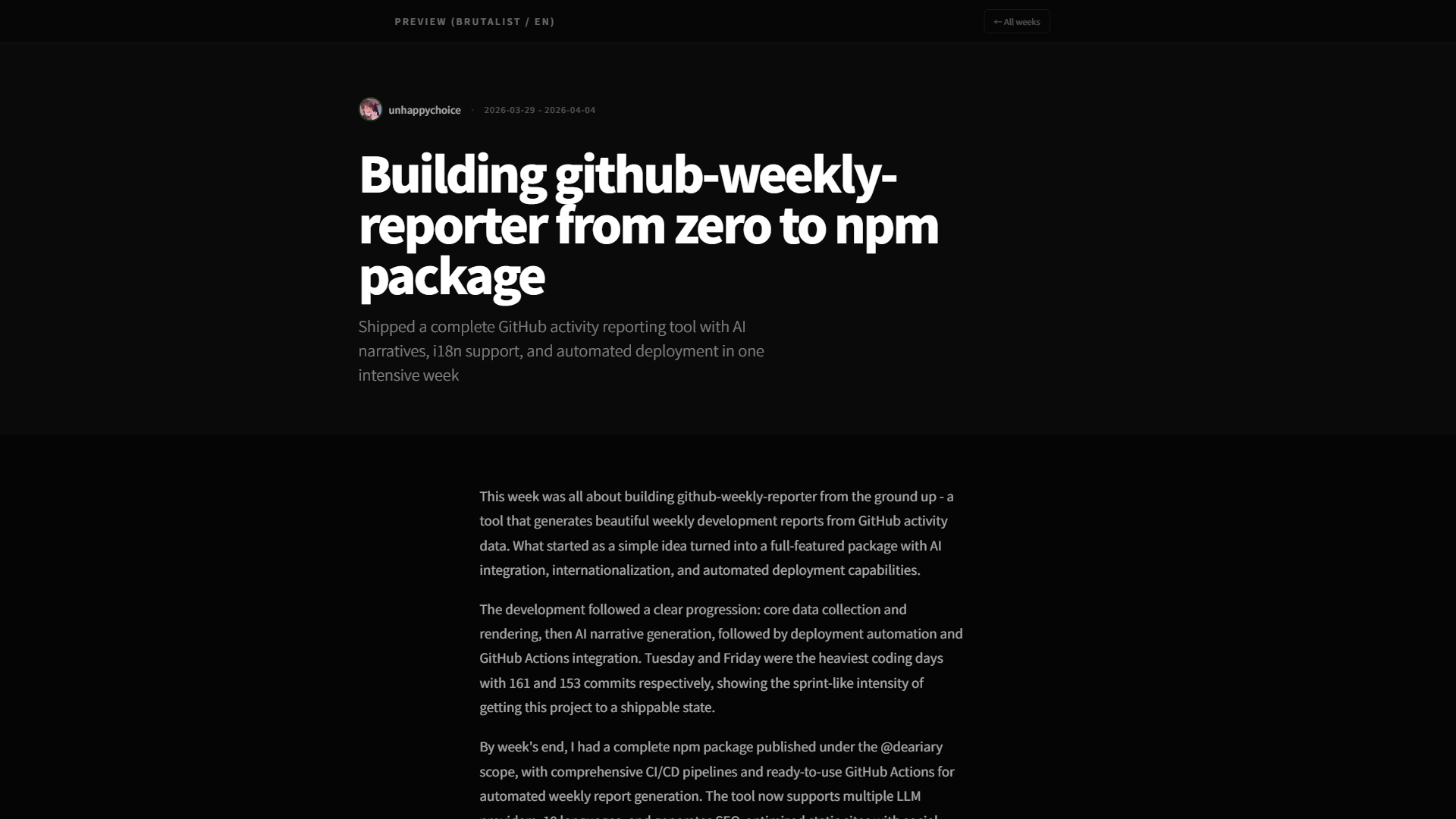 deariary/github-weekly-reporter cover