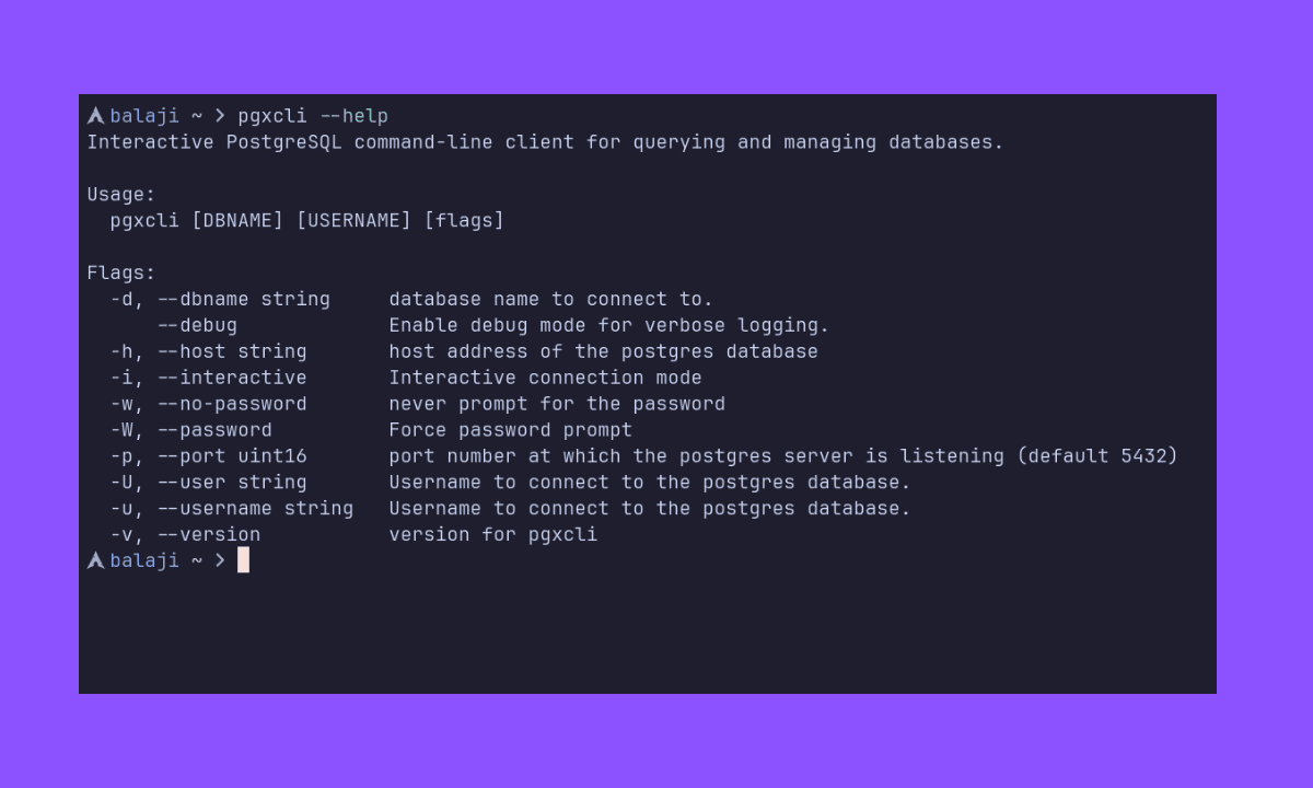 Balaji01-4D/pgxcli cover