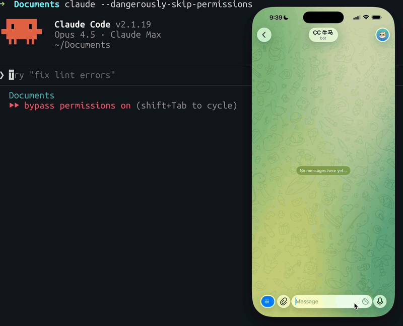hanxiao/claudecode-telegram cover